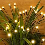 Epyz Solar Light Outdoor Waterproof Firefly Garden Decorative Lights 2 Lighting Mode for Garden, Pathway,Decoration use [ 10LED, Warm Yellow ]- Amazon