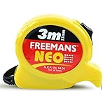 FREEMANS NEO 3m:13mm Steel Inchi Pocket Measuring Tape with Unbreakable ABS Case, Click-Action Front Lock, Finger Stop Protection, Hand Strap and Belt Clip- Amazon