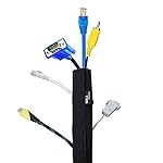 Gizga Essentials Cable Organiser Sleeve, Flexible Neoprene Wrap Cable Manager, Cord Management System for PC TV Desk Speaker Home Theater| Reusable Cables Organizer for Desk, WFH Accessories, 38cm*3- Amazon