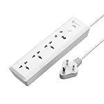 Portronics Power Plate 17 Extension Board with 4 Universal Sockets, 3840 Watts, 3m Cord, Resettable Fuse, Safety Shutter, 1-Socket 16A + 3-Socket 6A, Multi Plug for Home Appliances (White)- Amazon