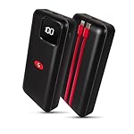 Eveready Ultima Power Bank PB11 with Built-in-Cables 20,000 mAh, 22.5W Fast Charging, Multiple Ports & Universal Compatibility, TypeC Input & Output, Digital Battery Indicator, Overcharging Protection- Amazon