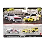 Hot Wheels® Premium Car Culture ROB N’ Pinks 2-Pack of 1:64 Scale Vehicles, Unique Pairings, Real Riders™ Tires, Metal/Metal™ Chassis, Toy for Collectors- Amazon