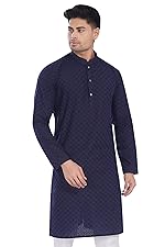 DIVISIVE Men’s Thread Embroidered Cotton Only Slim Fit Kurta- Amazon