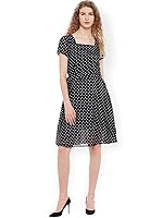 Alano Georgette Print Floral Pattern A-Line Sleeveless Dress for Maxi Black Casual Women’s Dresses- Amazon