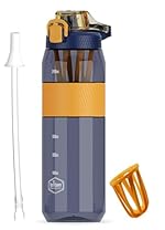 Clazkit 1600 ML Bottle with Travel Mugs with Scale, Tritan Strong Water Bottle Leak proof Durable BPA Free Non-Toxic Water bottle for office,Water bottle for gym- Color May Vary- Amazon