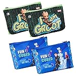 Kuber Industries Pack of 4 Pencil Pouch | Square Stationary Pouch | Pen-Pencil Box for Kids | School Geometry Pouch | Pencil Utility Bag | Zipper Pencil Organizer | Green & Blue- Amazon