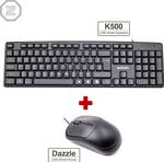 zebion K500 Keyboard +Dazzle Mouse Wired (Combo) Wired USB Standard Desktop Keyboard Compatible with Desktop, Laptop, Mac  (Black)- Flipkart
