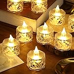 VERVENIX 6 Pcs LED Tea Light Candles | Flameless & Smokeless Acrylic Diyas | Battery-Operated | Warm White 3cm Candles for Diwali, Festive, Wedding, Party & Christmas Décor (Pack of 6)- Amazon