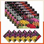 Bathla Table Mats – Set of 6-45cm x 30cm PVC Table Placemats & Coasters for Home Dining Table | Multipurpose, Heat-Resistant, Waterproof & Washable | Matworks (Florista)- Amazon