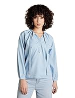 INKAST Solid Women’s Denim Full Sleeve Regular Fit Tie-up Neck Blouse- Amazon