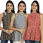 Pinkmint Halter Neck with Tie Back Short Combo Tops for Women ll Fancy Regular Fir Tops ll Casual Wear (Pack of 3)- Amazon