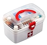 SUPRO Medicine Box For Home Medicine Organizer First Aid Kit For Home Medicine Box Plastic Boxes For Storage With Handle, White- Amazon