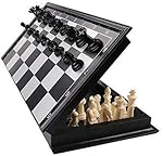 Magnetic Educational Chess Board Set with Folding Chess Board 2 Plyaers Travel Toys for Kids and Adults (10 Inch) (Black Color)- Amazon