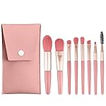 Gleva 8 Pcs Brush Set With Pouch, Makeup Brushes Premium Synthetic Kabuki Foundation, Concealers, Eye Shadows Professional Blush, Face Powder, Highlighter, Contour, Blending Eyeliner (Pink)- Amazon