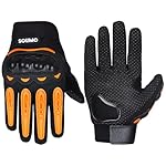 Solimo Full Finger Bike Riding Gloves with Hard Knuckle Shell | Dotted Design | Breathable | Hand Protection for Gym, Hiking, Cycling & Travelling | XL (Black & Orange)- Amazon