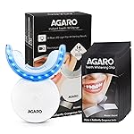 AGARO Dazzle Instant Teeth Whitening Kit with 14 Pcs Strips, Manual Dental Whitening Kit for adults, Oral Care, 24 Blue LED Light, Rechargeable, Removes Teeth Stains, Non Sensitive, Gentle & Safe- Amazon