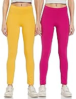 Symbol Women’s Mid Rise Ankle Length Cotton Stretch Skinny Fit Leggings (Available in Plus Sizes)- Amazon