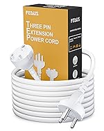 FEDUS Long 18AWG Heavy Duty Male to Female 3 Pin Power Extension Cord Wire, 10amp Indoor Outdoor Power Extension Electrical Extender Power Cable for appliances, Electronics, and Tools 1.5 Meter White- Amazon