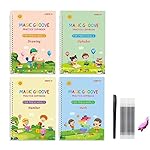 Graphene Magic Practice Copybook for Preschool Kids Reusable Books Contains Alphabets Numbers English and Math Excercise (4 Books, 1 Pen, 1 Gripper, 5 Refills)- Amazon