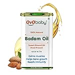 OYO BABY Massage Oil 100% Pure & Natural Badam Rogan Baby Oil 200ml |Faster Physical Growth for Stronger Bones and Muscles | Wood Pressed Baby Hair Oil- Amazon
