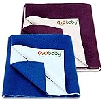 OYO BABY Waterproof Baby Bed Protector Dry Sheets for New Born Babies | Reusable Mats | Cot & Bassinet Gift Pack (Royal Blue + Plum),Small (70cm x 50cm)- Amazon