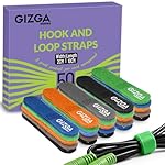 GIZGA essentials Reusable Cable Organizer Ties Straps Pack (10cm x 50Pcs) Adjustable Double-Sided Hook & Loop Tape| Nylon Cord Management System for Home Office Desk, PC Computer, TV Wire, Electronics- Amazon