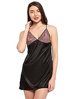 Clovia Women’s Satin Above The Knee Sleeveless Regular Sleepwear- Amazon