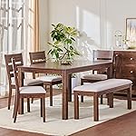 Home Centre Montoya Solid Wood 6-Seater Dining Set with 4 Chairs & Bench – Brown | 1 Year Warranty- Amazon