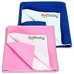 OYO BABY Waterproof Baby Bed Protector Dry Sheets for New Born Babies | Reusable Mats | Cot & Bassinet Gift Pack (Royal Blue + Pink),Small (70cm x 50cm)- Amazon