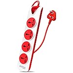 Gizga Essentials 1500W/6A Multi Plug Extension Board with 4 Universal Sockets for Office & Home Appliances, Fuse Protector, Power Indicator, 1.5M Cord, Durable Switch, Flame Retardant Material- Amazon
