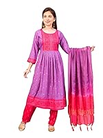 Aarika Girls Ethnic Wear Cream Rani Colour Foil Print Rayon Kurti- Amazon