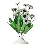 Kraft Seeds by 10CLUB Artificial Daisy Flowers | White Daisy Flowers | 6 Stems | (Vase not Included)- Amazon