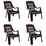 Cello Comfort Sit Set of 4 Chairs (Ice Brown) | Strong and Durable | Easy to Clean | Chair for Living Room, Bed Room, Kitchen, Office Room, Outdoor | 3 Years Warranty- Amazon
