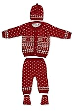 CUBS & HUGS Baby Knitted Sweater, Leggings, Cap & Booties- Amazon