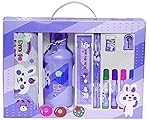 Mix Stationary Combo Gift Set for Kids, 1 Water Bottle | 1 Pencil Box | 2 Pencil | 1 Eraser | 1 Scale | 1 Sharpner | 4 Colour Sketch pens. (Blue)- Amazon