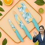 PANCA Knife Set of 3 Stainless Steel Knives for Kitchen| Sharp Edge Cutting Chef Knifes for Chopping Vegetables, Fruits, Multipurpose Knife, Kitchen Tools(Set of 3) (Blue Printed)- Amazon