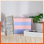 Bathla Plastic Dori (Set Of 2) Multi-Purpose Stackable Drawer Storage Organiser|Organise Socks,Innerwear,Tie,Handkerchief,Jewellery,Stationary,Belt Etc.|Peach|5 Grids Stomo- Amazon