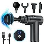 HOMEBASIC Muscle Mate Gun Massager For Full Body Pain Relief|4 Massage Heads,6 Speeds|3600mAh USB-C Rechargeable Battery| Handheld Deep Tissue Massager for Neck Shoulders Back Feet| For Unisex (GREY)- Amazon