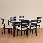 Home Centre 6 Seater Montoya Solid Wood Dining Set with 6 Chairs | Solid Wood Dining Table Sets for Dining Room|(Brown) 1 Year Warranty- Amazon