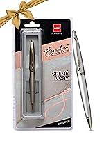 Cello Signature Crème Ivory Ball Pen|Blue Ink|1 Ball Pen|Ivory and Gold Finish|Premium Metal Pens for Office Use|Stylish Gifts for Christmas and New Year|Gifts for Men and Women- Amazon