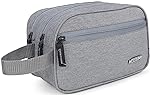Wooum Polyester Toiletry Bag for Men & Women, Travel Pouch for Toiletries Shaving Kit & Cosmetics, Water Resistance Pouch for Travel Accessories, Organizer Travel Pouch for Make Up (LightGrey)- Amazon