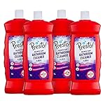 Presto! Bathroom Cleaner | Floral | 4 Litre | 1 L X 4 Packs | Suitable For Bathroom Floors, Slabs, Wall Tiles, Sinks, Basins, Stainless Steel Taps, Shower Heads- Amazon
