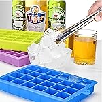 ice Ball Maker, Portable Ice Maker Bottle Makes 24 Ice Cubes, Ice Cube Tray for Freezer Moulds Small Cubes Whiskey Fridge Bar Soft Ice Cube Tray (Medium-1, Multi)- Amazon