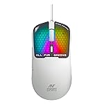 Ant Esports Virtus100 Wired RGB Gaming Mouse | Light Weight |6D Durable Buttons | High Performance Up to 12800 DPI 1000Hz Polling Rate | AI Sensor | 20M Click | Software Support Esports Mouse_ White- Amazon