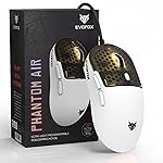 EvoFox Phantom Air Ultra Lightweight Gaming Mouse | Upto 1000Hz Polling Rate, 7000 FPS, 12800 DPI | Honeycomb RGB Lighting | Fully Programmable with Windows Software & On-Board Memory | White- Amazon