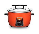 Pigeon by Stovekraft Joy Rice Cooker with Single pot, 4.2 litres. (Orange) | Stainless Steel Lid | 1600 Watts | 1 Aluminium Cooking Pots | Measuring Cup| Spatula | Energy Efficient Cooking- Amazon