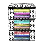 Kuber Industries Clothes Organizer For Wardrobe (Pack of 3) – Storage Organizer For Saree | Shirts | Lehenga – Dress Organizer For Wardrobe – Saree Covers With Zip (Polka Dots) (Black and White)- Amazon