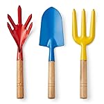Ascension Gardening Tools Set for Digging & Planting – 3 Pcs Hand Trowel, Cultivator & Rake with Wooden Handles Mini Gardening Kit for Home Planting Terrace Balcony Garden Tools (Pack of 3)- Amazon