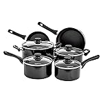 amazon basics 6 Piece Non Stick Induction Cookware Set, with Lids- Amazon
