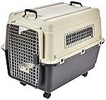 Amazon Basics Heavy Duty Pet Airline Carrier | IATA Approved Medium Pet Carrier | Travel Pet Kennel | Suitable for Medium Size Dogs | Breathable & Washable | 32 Inches- Amazon